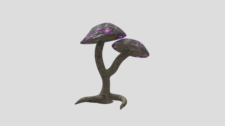 Post-apocalyptic two headed parasite mushroom 3D Model