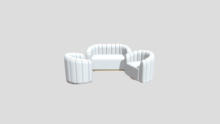 Muwanga Snow White Sofa Set 3D Model