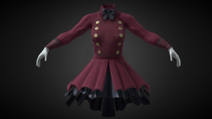 LowPolly_Dress 3D Model
