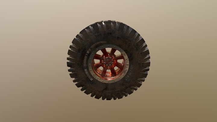 Offroad Wheel and Tire 3D Model