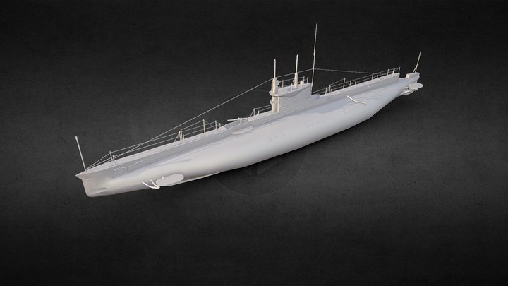 HMS E Class submarine 3D Model