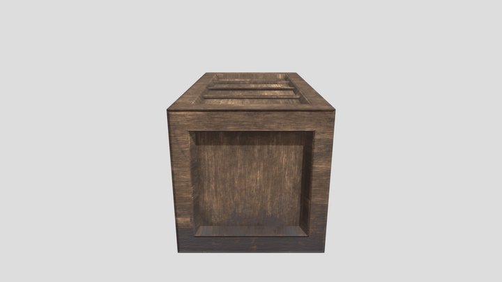 Low Poly crate Blender 3D Model