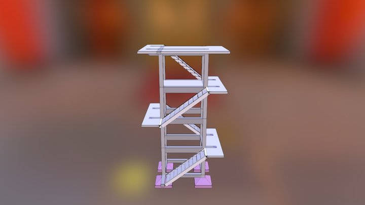 Proposta Caixa D'Água - Escada metálica 3D Model