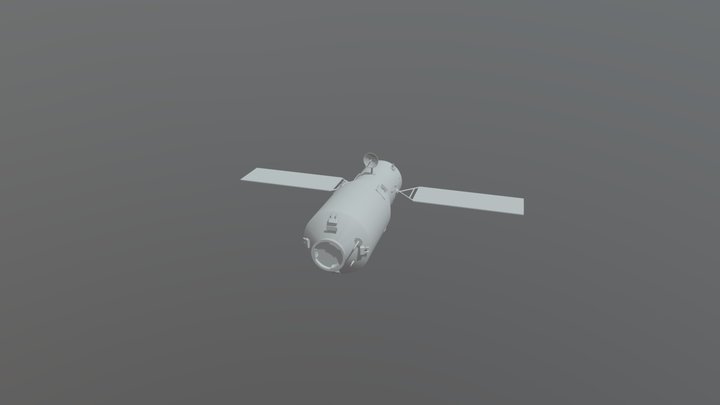 天舟二号 Tianzhou-2 cargo ship 3D Model