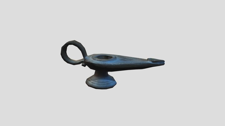 Moroccan Antique Copper Oil Lamp (Aladdin Style) 3D Model