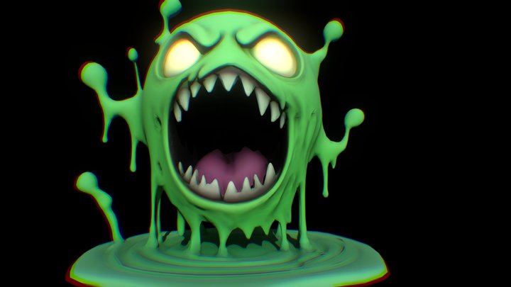 Slime Monster – Stylized Low Poly Creature – Free 3D Model STL