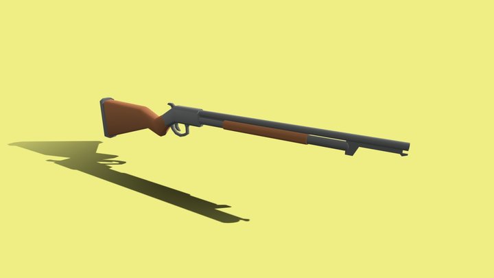 3D Low Poly Shotgun (Game Ready) 3D Model