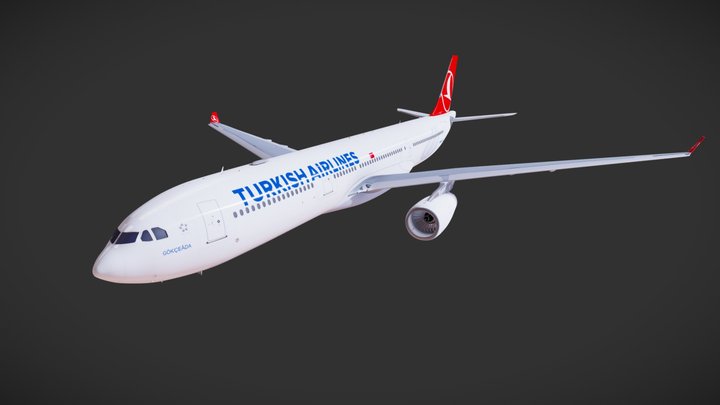 Airbus A330-343 (Unfinished) (Turkish Airlines) 3D Model