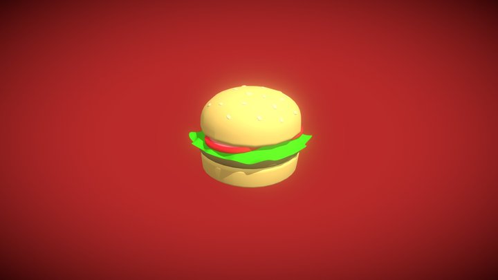 Catoon Burger 3D Model