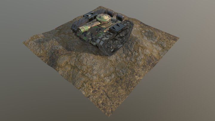 Mini Tank - Stylized Combat Vehicle 3D Model 3D Model