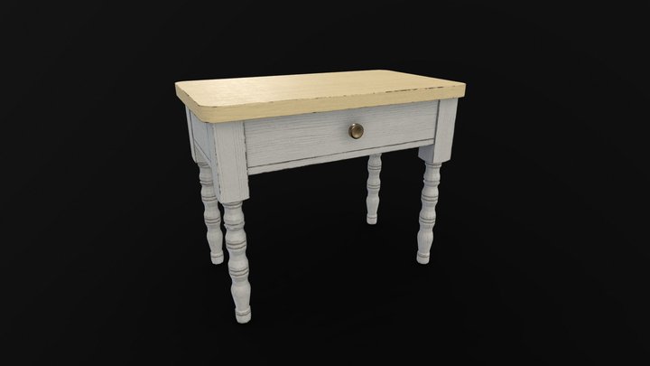 Wood Table with Drawer