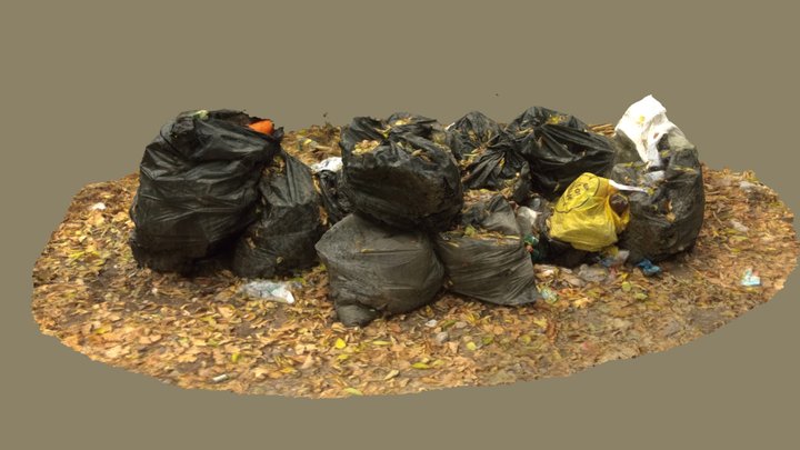 Garbage bags and bottles (Raw Scan) [FREE] 3D Model