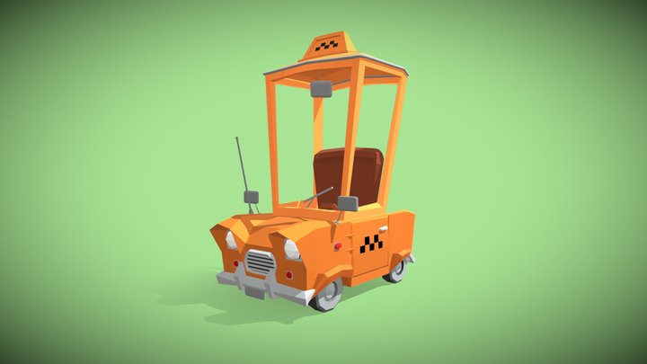 Моделька желтого такси, вариант-2 3D Model