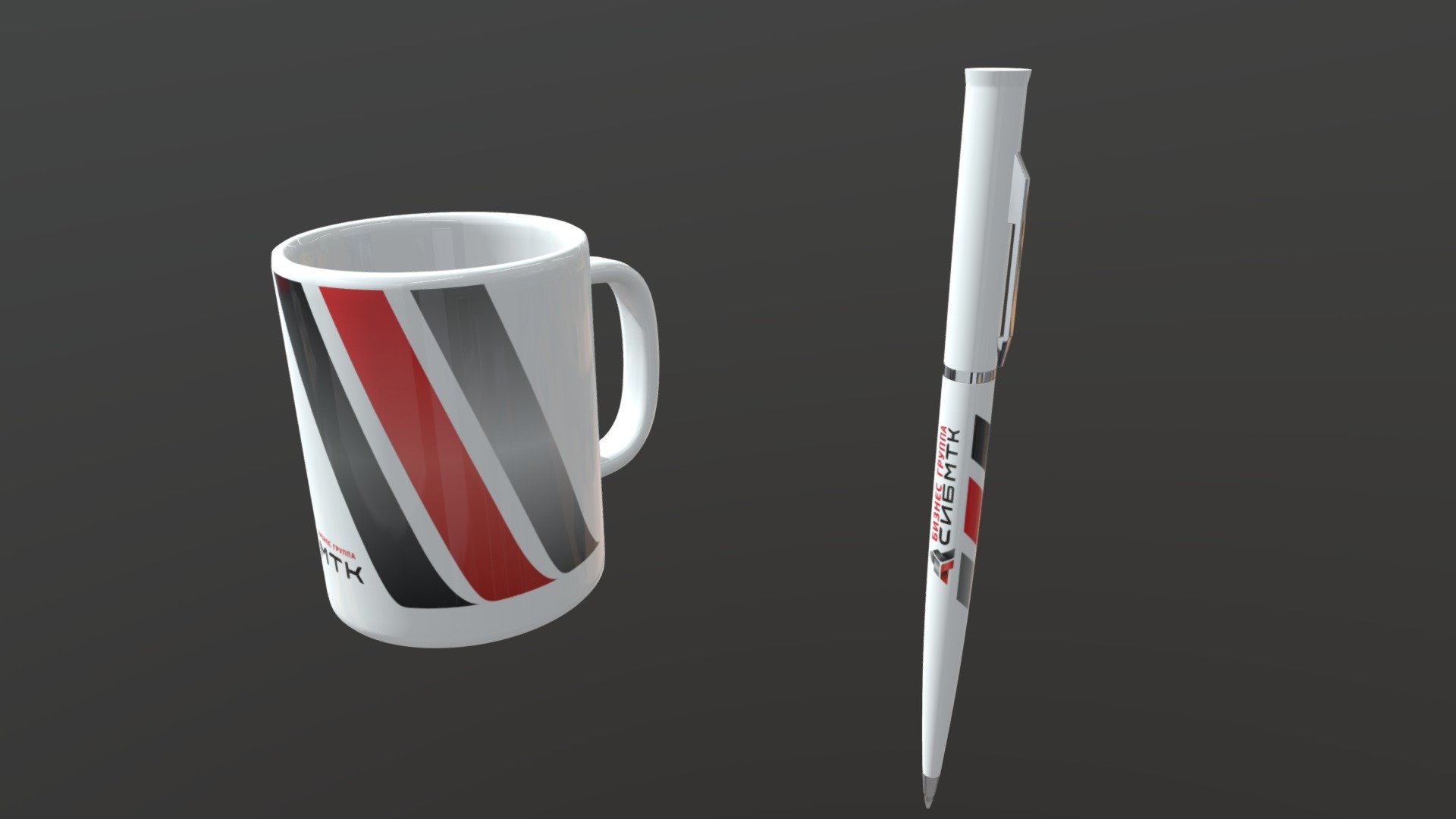 кружка и ручка - 3D model by maxxdesign [aa4c698] - Sketchfab