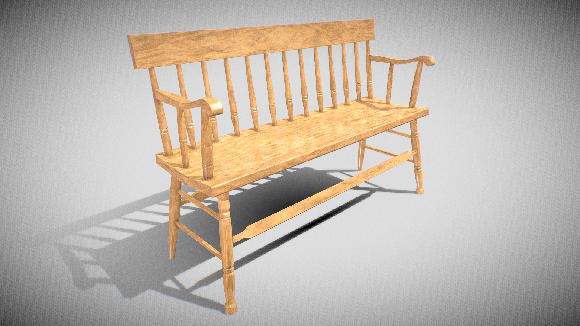 3D model Furniture Bench V01 - This is a 3D model of the Furniture Bench V01. The 3D model is about a wooden bench on a white background.