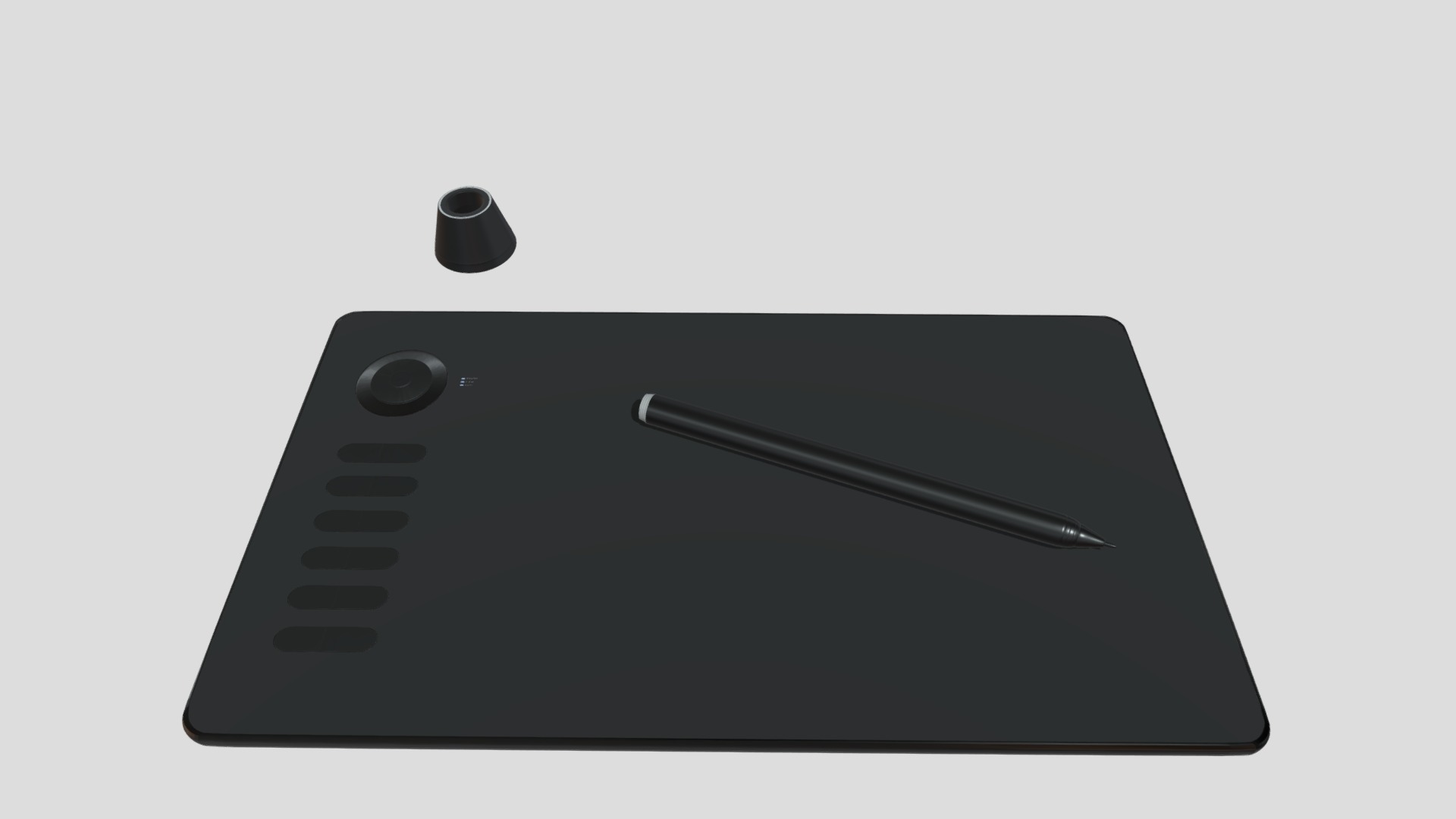 3D model Drawing Tablet - This is a 3D model of the Drawing Tablet. The 3D model is about a black rectangular electronic device.