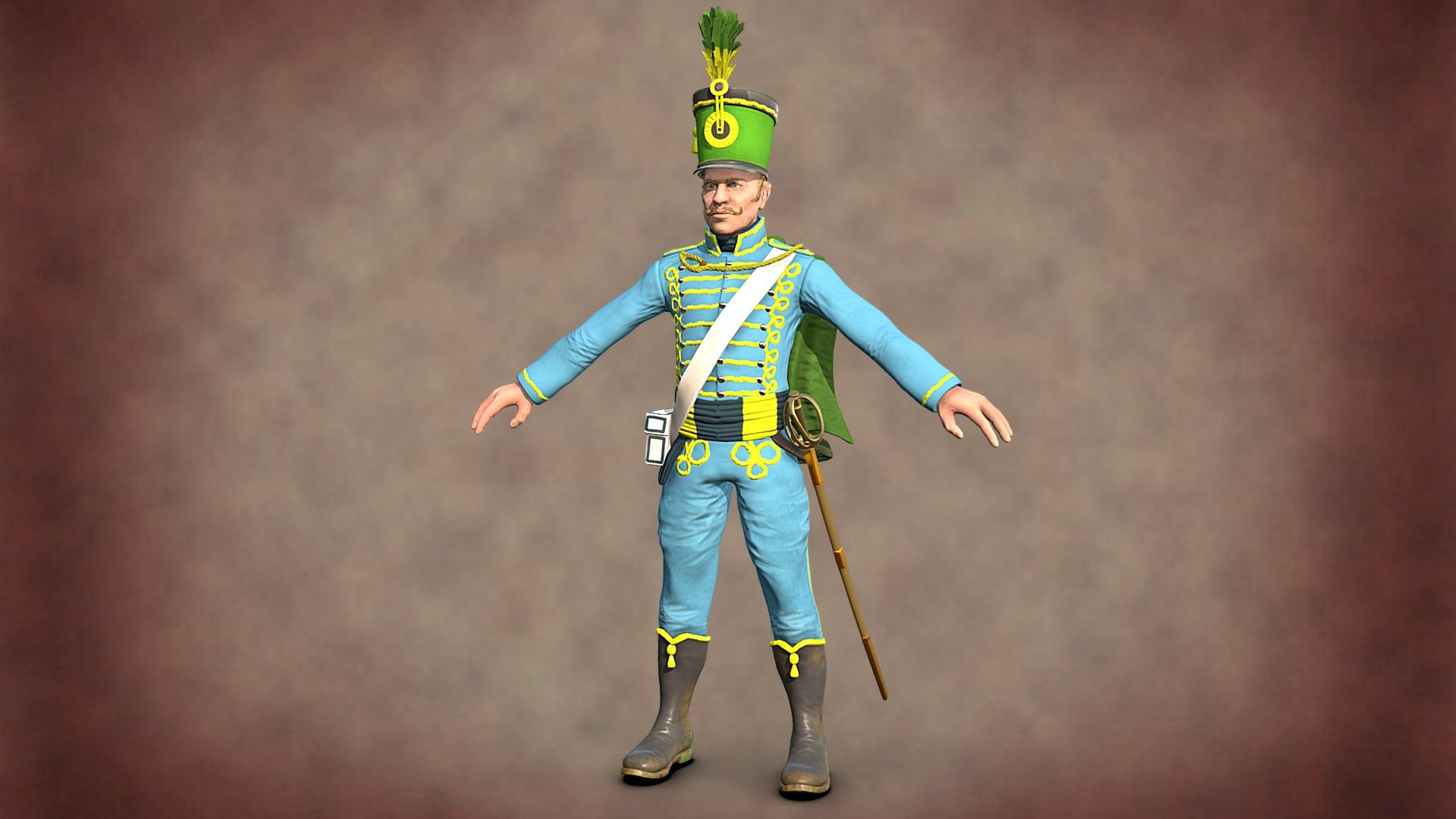 Hussar - rigged for UE4/5 - free download
