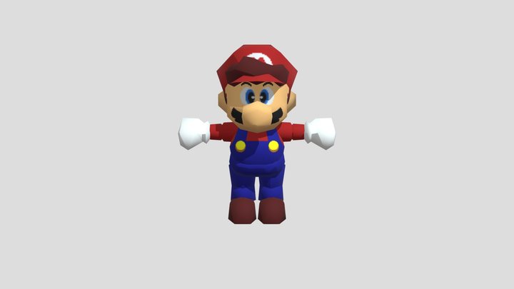 Mario 64 Mario with bones 3D Model