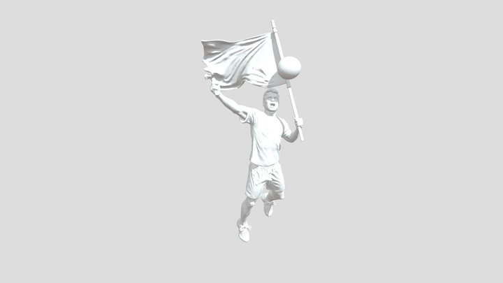 A full-body 3D rendered statue of a 30-year-old 3D Model