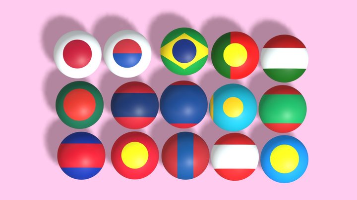 Flag Of Ball Collection 6 3D Model