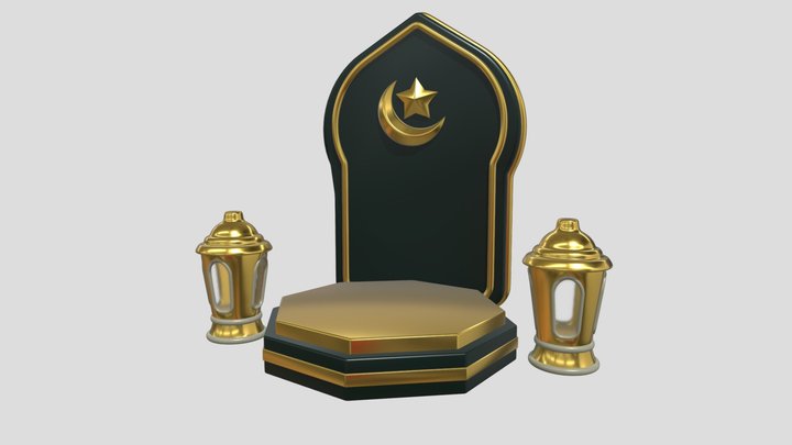 Islamic podium منصة اسلامية للتصميم 3 – Modello 3D gratuito STL