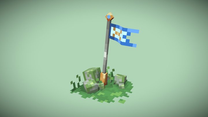 Flag Diorama - Animated Model 3D Model