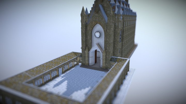 Great Hall & Courtyard Hogwarts 3D Model