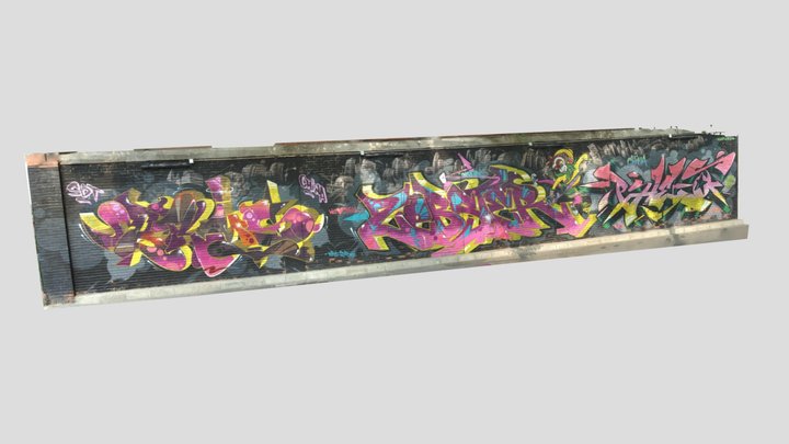 Graffiti Wall 2 3D Model