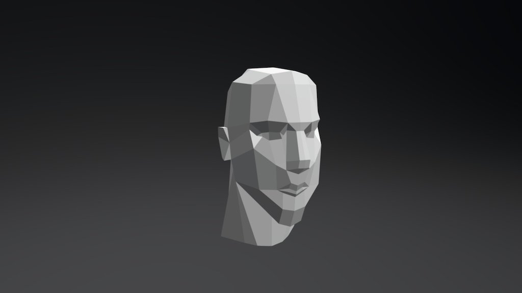 MY FIRST LOWPOLY FACE - 3D model by enricpa1 [aa5fac7] - Sketchfab