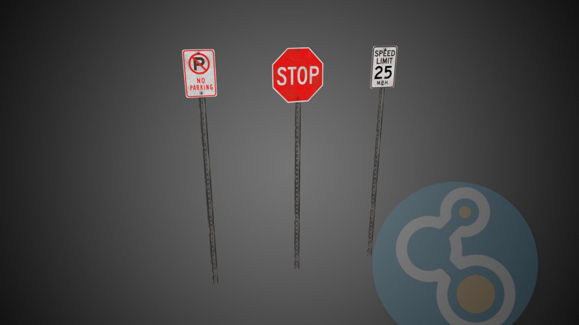 3D model Street Signs - This is a 3D model of the Street Signs. The 3D model is about timeline.