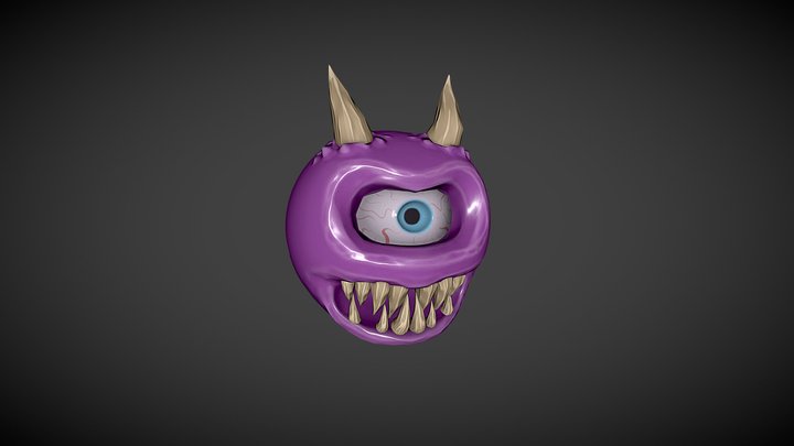 Purple eye demon - Oeil violet démonique 3D Model