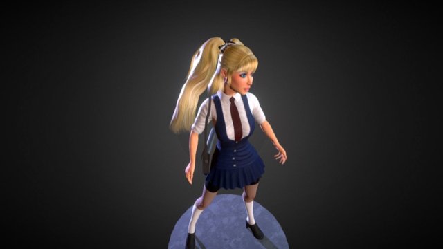 (PBR) Project SINA 3D Game Model - School Girl 3D Model
