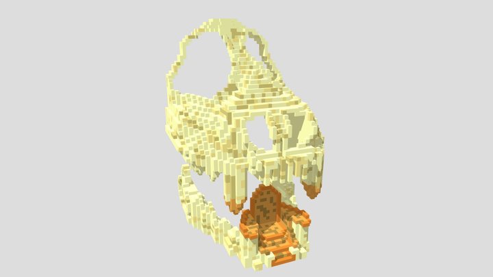 Dragon Skull Throne Voxel 3D Model