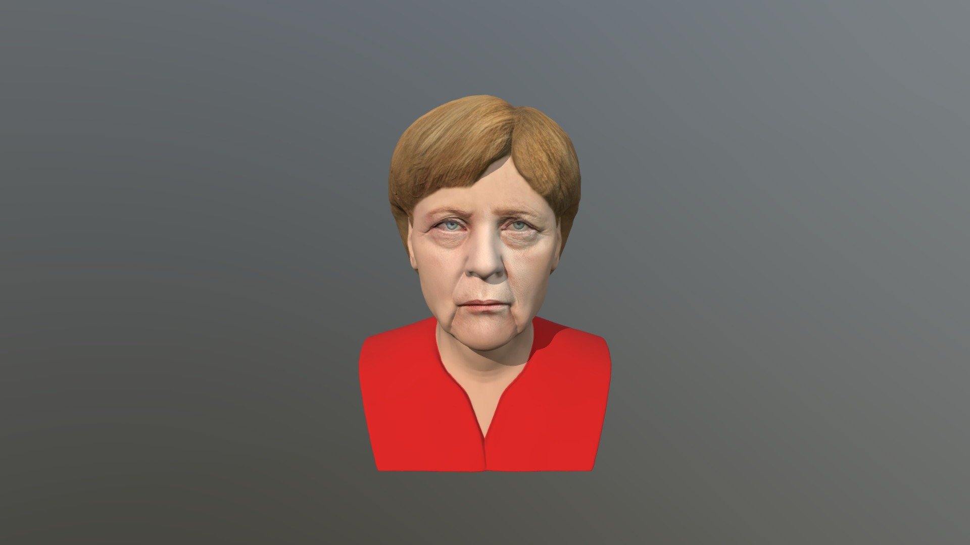 Angela Merkel bust ready full color 3D printing