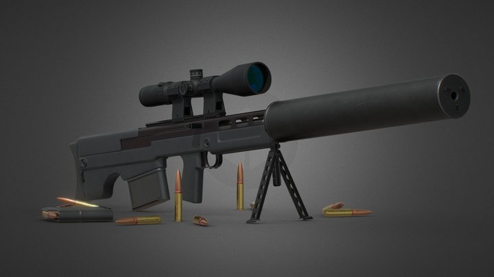 VSSK / VKS Vykhlop - Silinced sniper rifle 3D Model