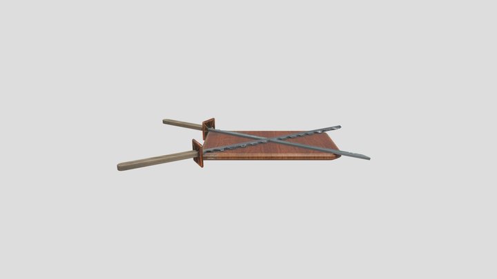 Swords on board 3D Model