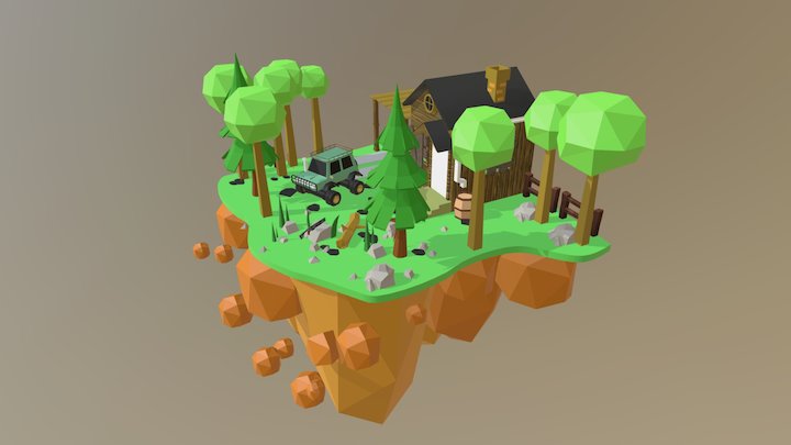 escena low poly apocalyp 3D Model