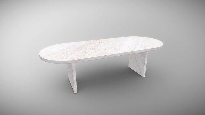 Marble Stone Dining Table 3D Model