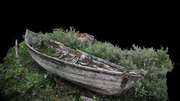 Tysfiord, Smashed wood boat. 3D Model