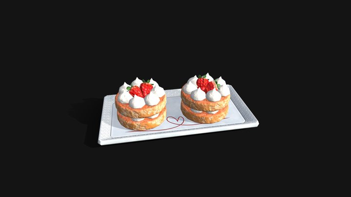 Strawberry Cakes 3D Model