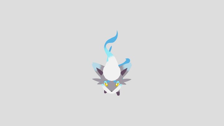 hisuian zorua with animation shiny 3D Model