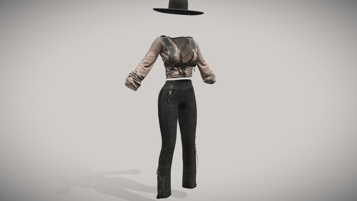 Female Avant- Garde Pants Outfit 3D Model