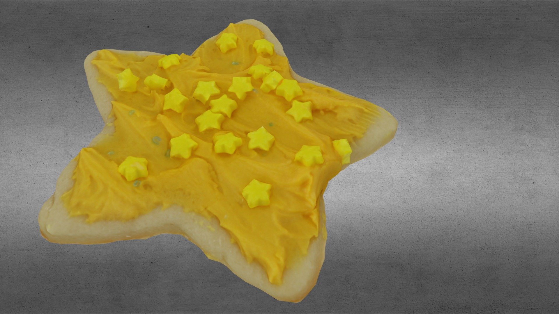 Cookie Yellow Star with Yellow Stars - Buy Royalty Free 3D model by