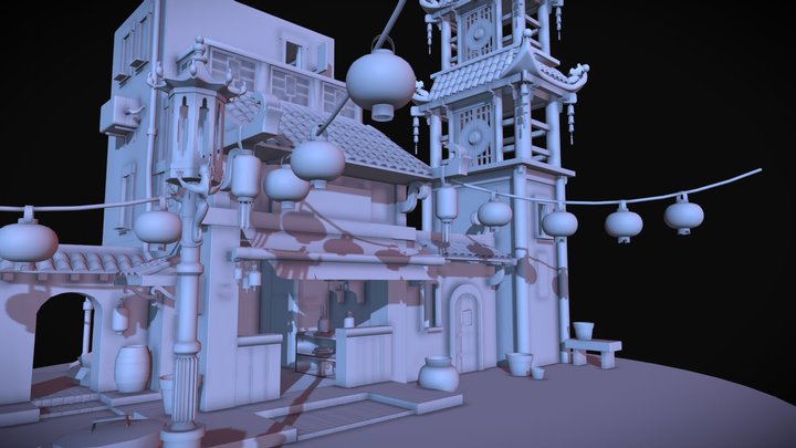 China Building 3D Model