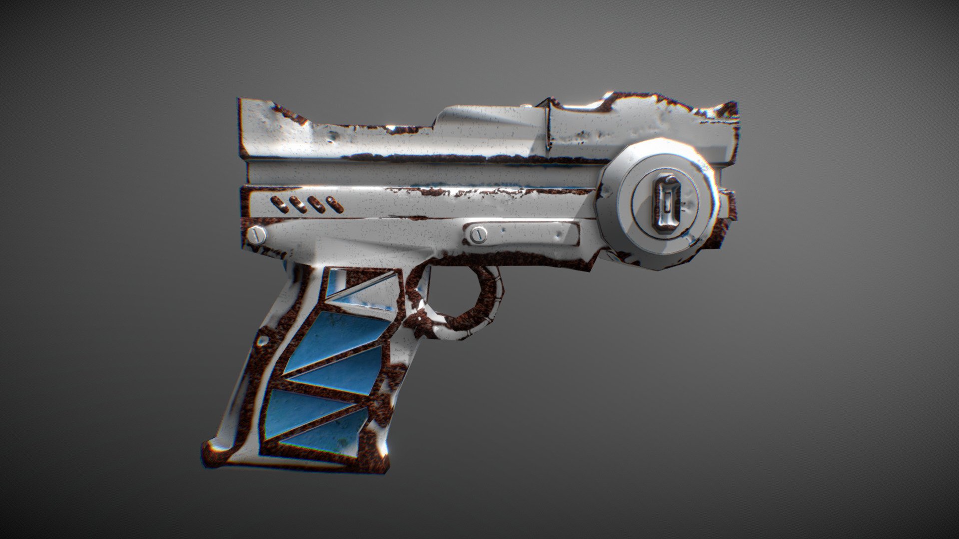 Cyberpunk gun 3d model фото 1