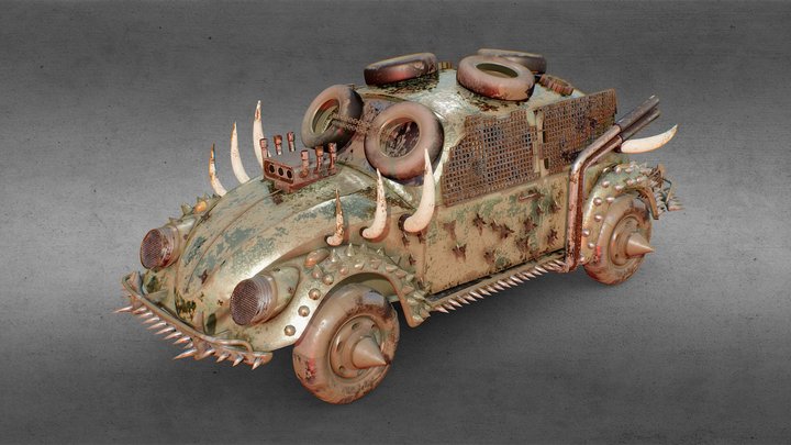 VW Apocalyptic Car PBR 3D Model