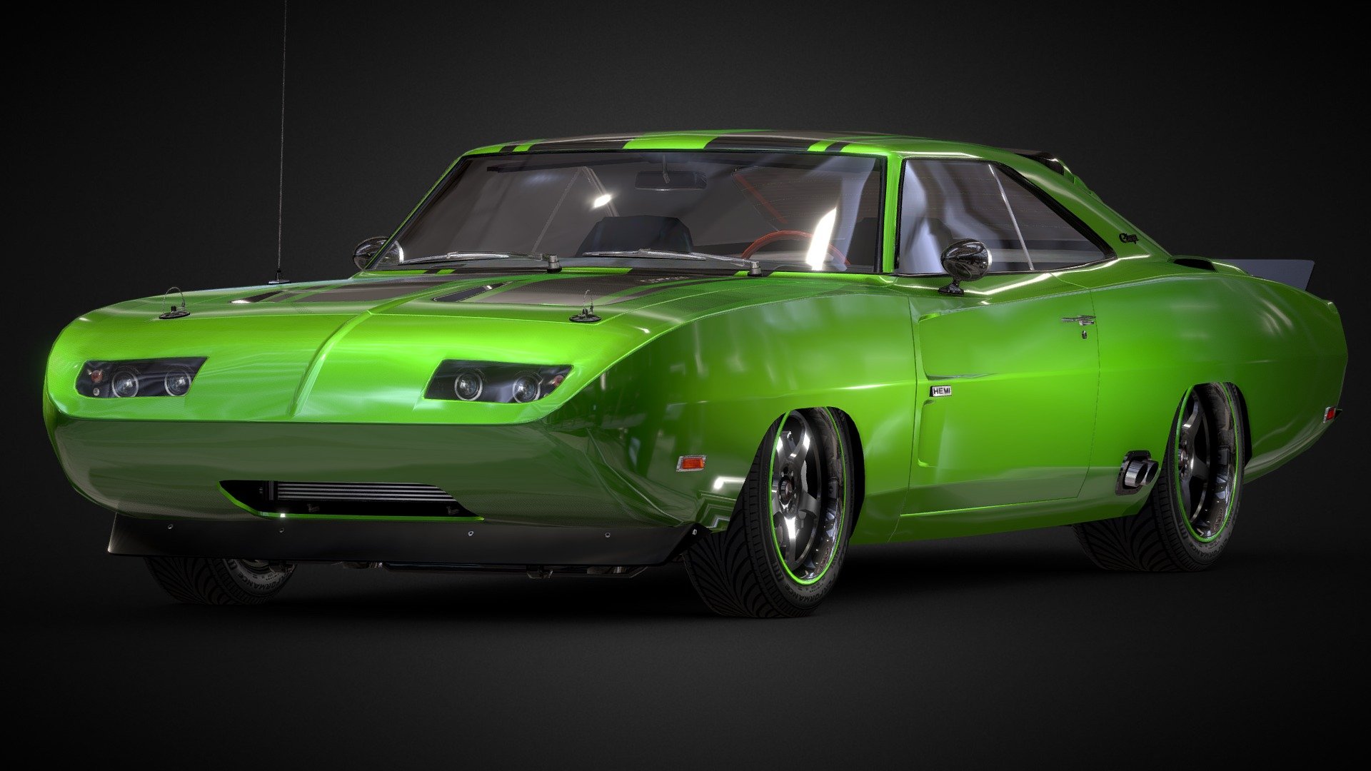 Dodge Charger Daytona 1969 Custom One - Download Free 3D model by ᗩᒪE᙭.  Kᗩ.? (@.) [aa7f05f]