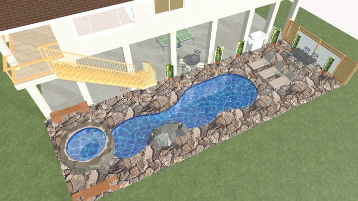 E-4 POOL & SPA PLAN 5 3D Model