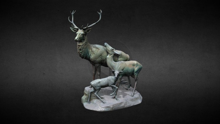 Familia de ciervos | Deer family 3D Model