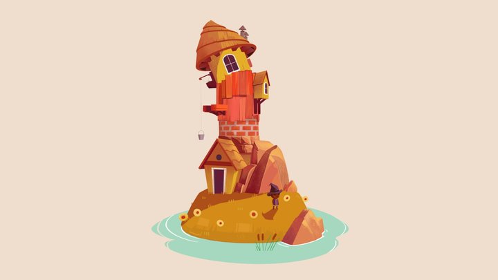 Witch Tower and Lil Witch Boy 3D Model